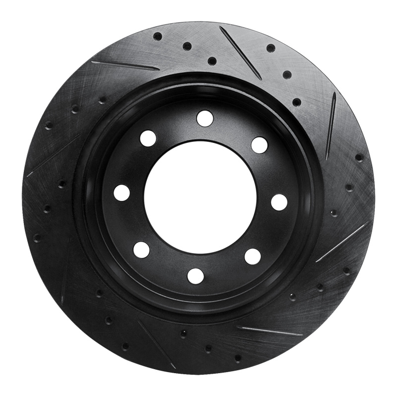Chevrolet Silverado 1500 Brake Rotor (1) - Rear Left - R1 Concepts - Drilled & Slotted - Black - `03-`05